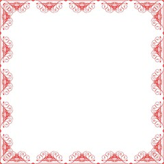 Obraz premium Simple Square Frame with White Background, Border Frame, Unique Photo Frame, Red Square Frame