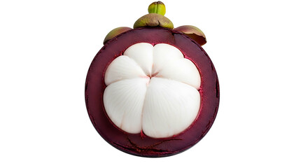 Fresh mangosteen fruit isolated on white background healthy food concept.