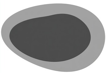 Abstract gray shape with dark inner, oval-like