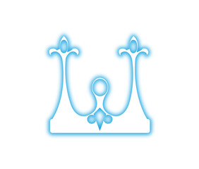 Neon Crown Icon for Luxury Brand, Royal Badge, VIP Membership and Premium Achievement Design