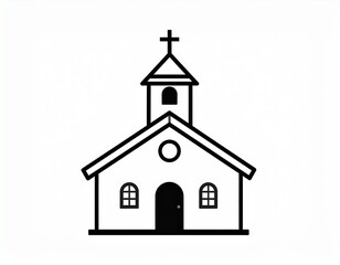Church icon. Isolated on white background. Vector illustration