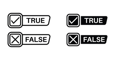 Fototapeta premium Check false or true icon graphic design. Vector icon illustrations