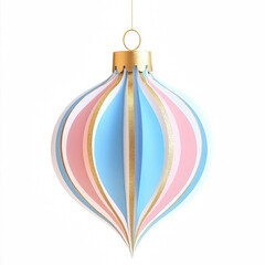 ornate christmas ornament illustration, Papcercut Style, Paper Layer Art