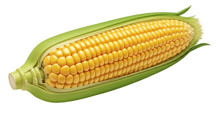 Freshly picked yellow corn on the cob with green husks.