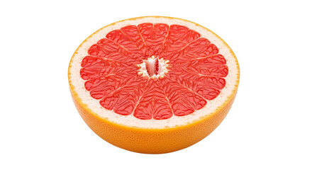 Freshly sliced grapefruit revealing juicy segments and vibrant colors.