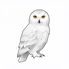 Fototapeta premium Stunning Geometric White Owl Stares