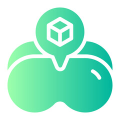 Virtual glasses gradient icon