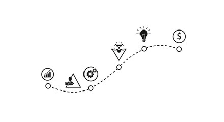 Business Growth Journey Iconography of Progress and Achievement