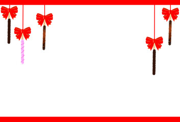 christmas card with poinsettia