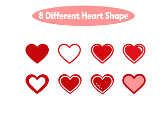 Romantic Heart Icons Collection for Valentine&rsquo;s Day and Wedding Graphics