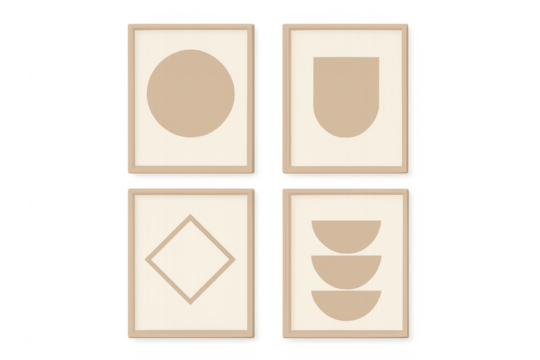 Abstract geometric frames decorating modern minimalist interior - Powered by Adobe