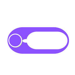Purple toggle switch icon with a circular handle on a transparent background isolated on transparent background