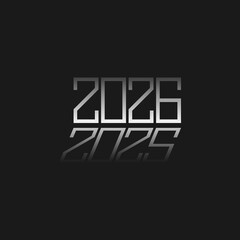 logo for the change of year 2025 to 2026, new year 2026