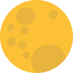 Fototapeta premium Full Moon Vector Icon | Yellow Lunar Circle SVG Transparent Background