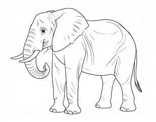 Fototapeta premium Elephant illustration on White Background