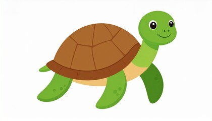 Obraz premium Illustration of Cute Turtle animal on white 