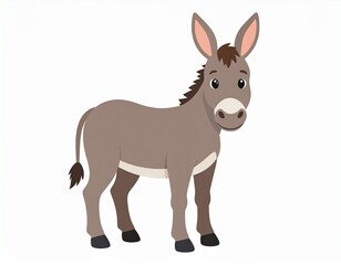Fototapeta premium Illustration of Cute Donkey animal on white