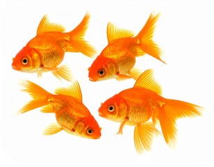 Naklejka premium goldfish isolated on white background 