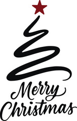 Christmas tree silhouette vector art and illustration.