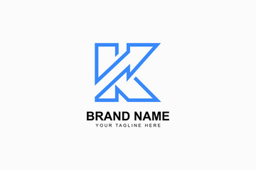 Letter K logo design template. Monogram K logo icon	
