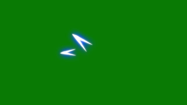 Flash FX with glowing shine effect and 2D cartoon explosion on green screen background. Energy shape blast and cartoon spark explosion FX with stroke burst. light arrow and line shape blast. 4K