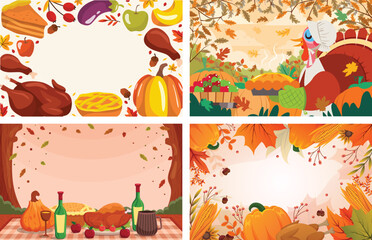 Thanksgiving Dinner Vector Background