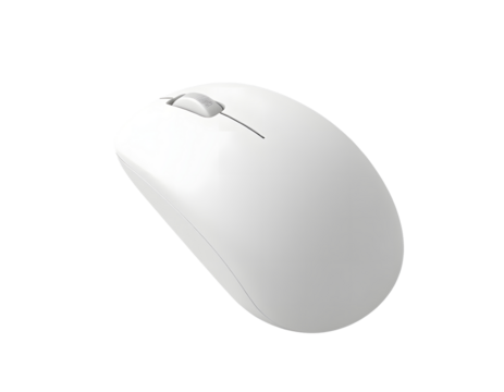 White computer mouse isolated on transparent background