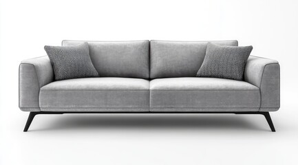 Gray couch with dark legs (2)