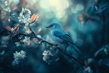 blue bird on a branch