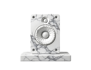 White marble speaker isolated on transparent background