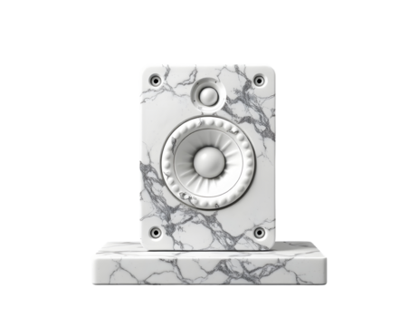 White marble speaker isolated on transparent background