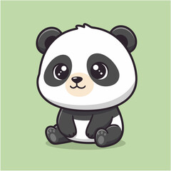 Adorable Cartoon Panda Bear Illustration for Children's Designs & Playful Graphics