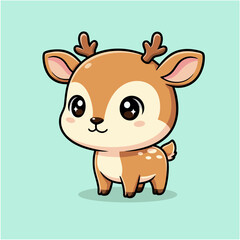 Cute little deer cartoon illustration