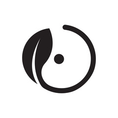 Eco circle leaf logo. Circular leaf emblem symbolizing sustainability, green business, and eco projects.