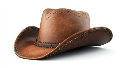 Brown leather cowboy hat (8)