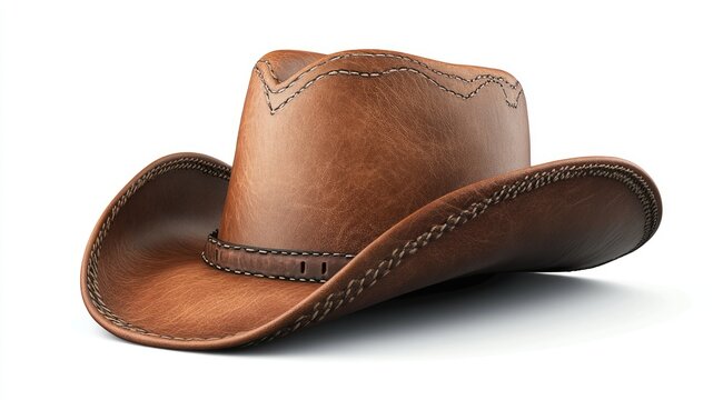 Brown leather cowboy hat (8)