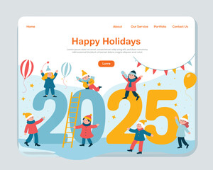 Happy Holidays 2025 Joyful Website Landing Page Design for Festive Season