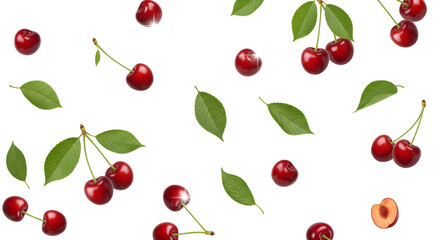 Cherries everywhere a sweet summer abundance freshness and vibrant colours for healthy eating recipes seasonal products and joyful designs fresh pattern background