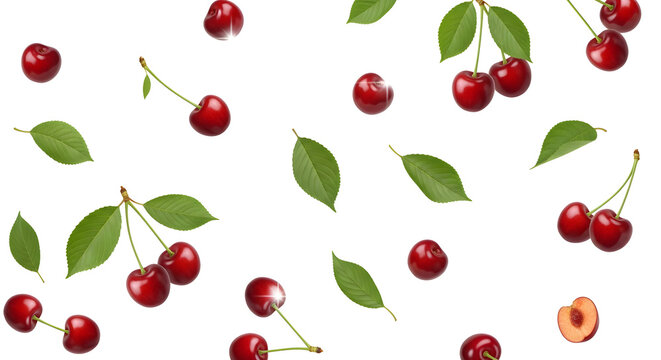 Cherries everywhere a sweet summer abundance freshness and vibrant colours for healthy eating recipes seasonal products and joyful designs fresh pattern background
