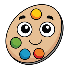 Cute cartoon art palette vector illustration