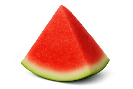 Watermelon slice with vibrant red pulp and green rind, fresh fruit offering refreshing hydration for summer