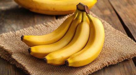 Bunch of ripe bananas on burlap (7)