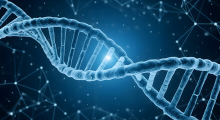 Innovations in Genetic Research Cutting Edge DNA Sequencing for Personalized Medicine and New BioTech Treatments Blue Background Helix Gene Structure 3D Rendering