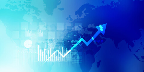 2d illustration Stock market online business concept. business Graph 