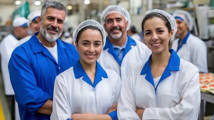 United in Excellence: A professional team, dressed in their work uniform stands together. Embodying pride and dedication in every gaze.