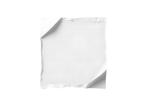 Torn white paper sheet isolated on transparent background