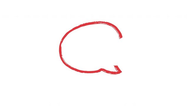 scribble red bubble speech isolated 4k in white background