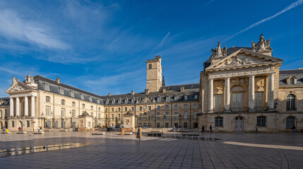 Fototapeta premium Liberation Square and the Palace of the Dukes of Burgundy (Palais des ducs de Bourgogne) in Dijon, Burgundy, France