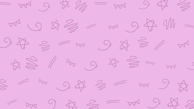 hand drawn doodles seamless pattern stars swirls playful suitable for backgrounds, children's designs, invitations, and textile prints