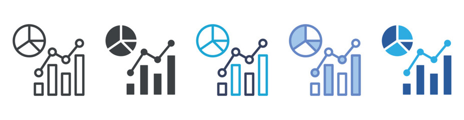 Metric icon set multiple style collection
